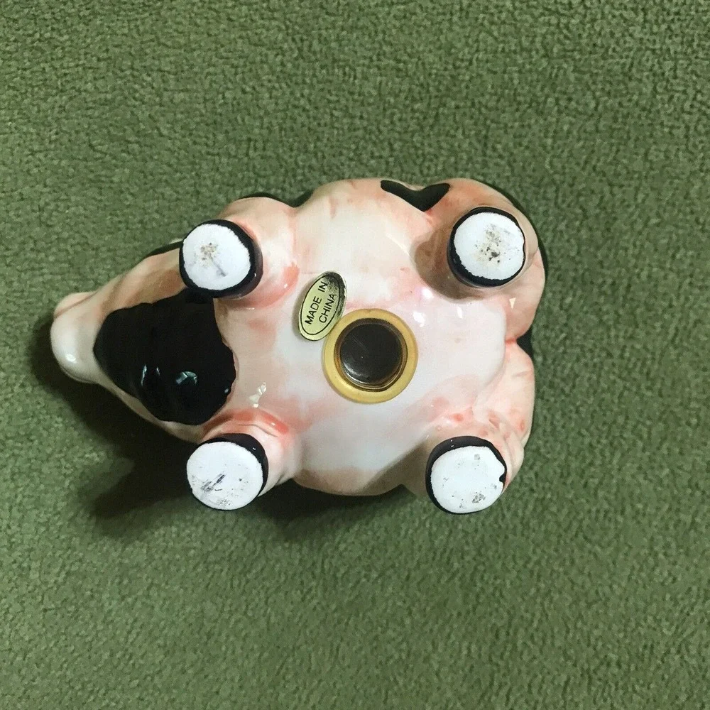 Ceramic Pig Salt Or Pepper Shaker‎ Black White